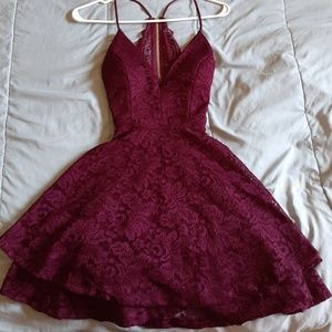 Burgundy Mini Dress